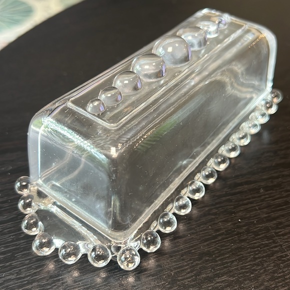 Vintage Other - VTG Imperial Glass Candlewick Beaded Clear Covered Butter Dish Made In The USA